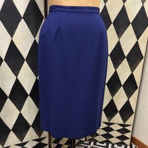 deep Purple Wool Pencil Skirt